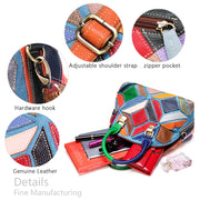 Women's shoulder bag genuine leather designer bag patchwork
