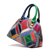 Women's shoulder bag genuine leather designer bag patchwork