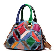 Women's shoulder bag genuine leather designer bag patchwork