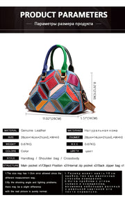 Women's shoulder bag genuine leather designer bag patchwork