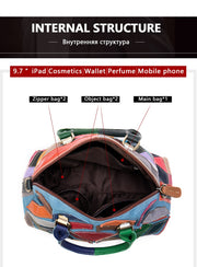 Women's shoulder bag genuine leather designer bag patchwork