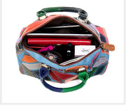 Women's shoulder bag genuine leather designer bag patchwork