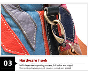 Women's shoulder bag genuine leather designer bag patchwork