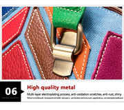 Women's shoulder bag genuine leather designer bag patchwork
