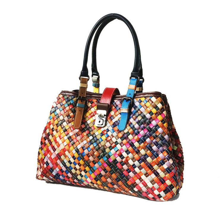 Genuine Leather Women's Woven Handmade Sheepskin