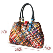 Genuine Leather Women's Woven Handmade Sheepskin