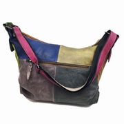 Patchwork Cowhide Leather Hobo Bag Women