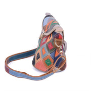 Women's genuine leather handbag patchwork shoulder bag