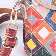 Women's genuine leather handbag patchwork shoulder bag