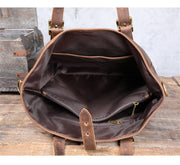 Vintage large-capacity crazy horse cowhide men's tote bag