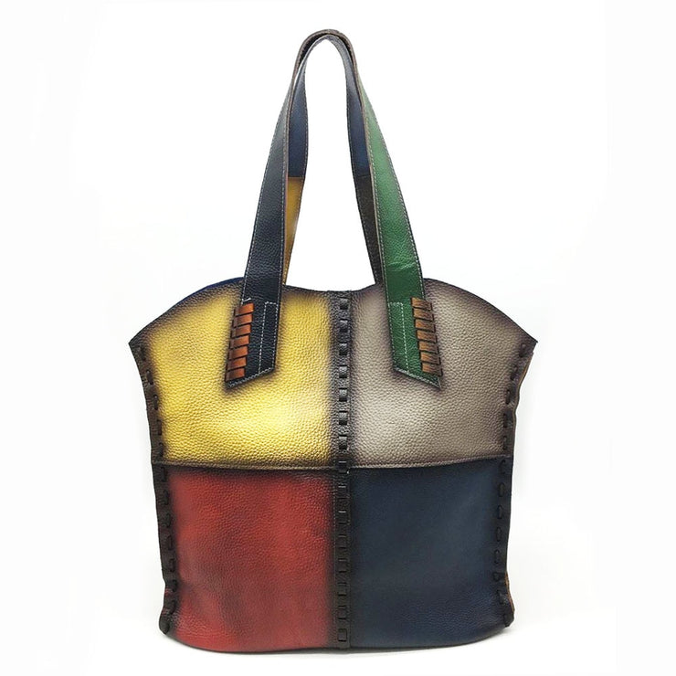 Women's Leather Handbag Hand-Brushed Leather Shoulder Bag