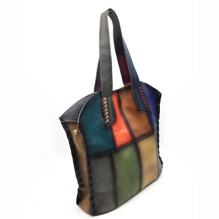Women's Leather Handbag Hand-Brushed Leather Shoulder Bag