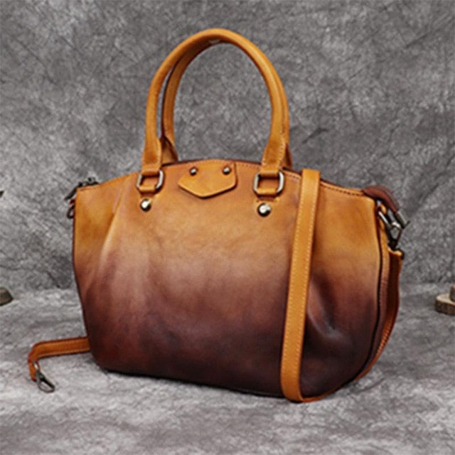New Vintage Genuine Leather Handbag Large Capacity Women Bag Leisure