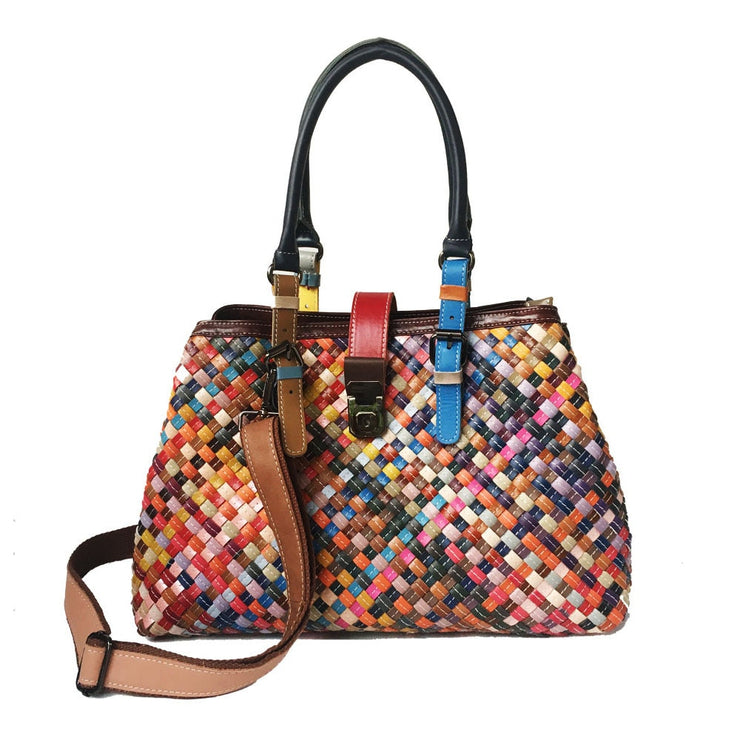 Genuine Leather Women's Woven Handmade Sheepskin
