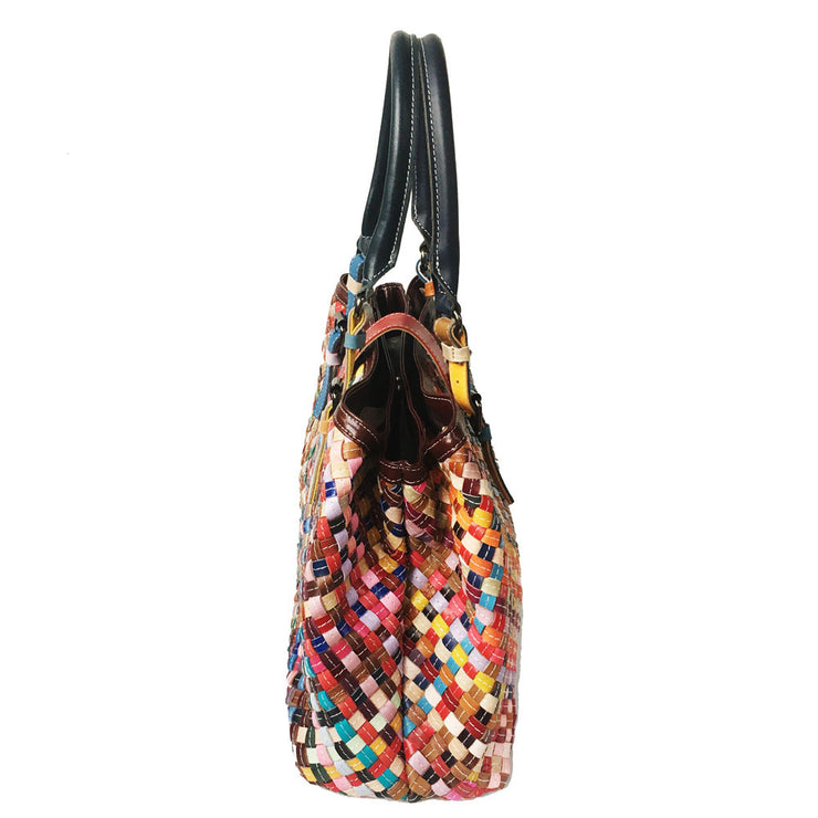 Genuine Leather Women's Woven Handmade Sheepskin