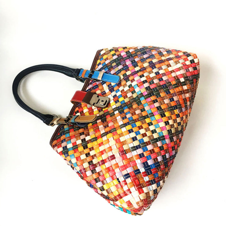 Genuine Leather Women's Woven Handmade Sheepskin