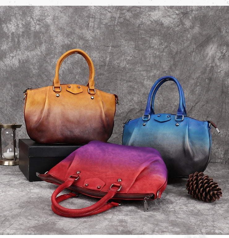 New Vintage Genuine Leather Handbag Large Capacity Women Bag Leisure