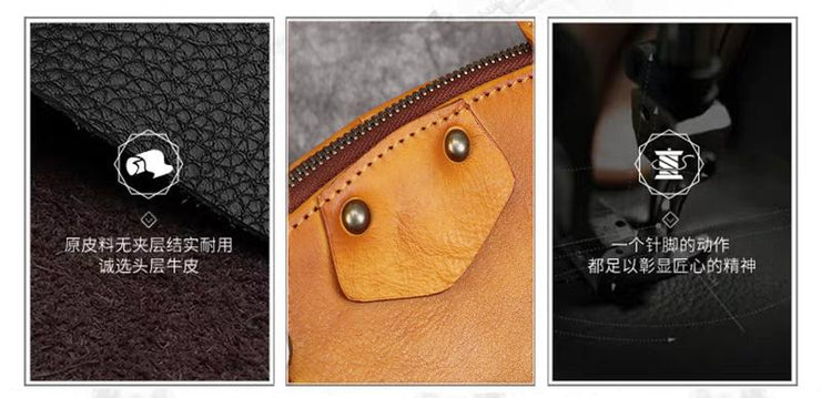 New Vintage Genuine Leather Handbag Large Capacity Women Bag Leisure