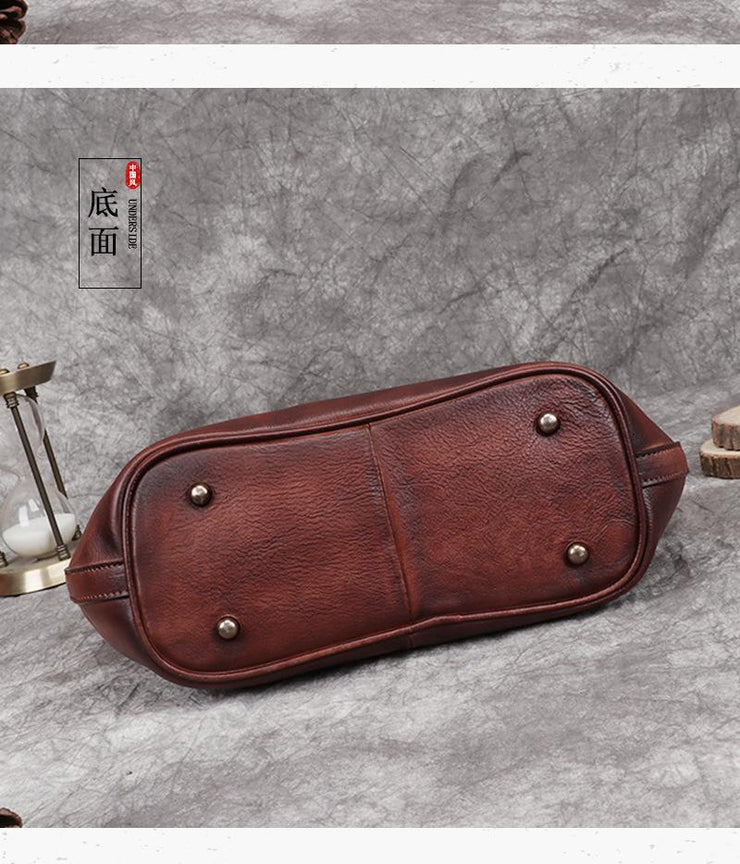 New Vintage Genuine Leather Handbag Large Capacity Women Bag Leisure