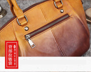 New Vintage Genuine Leather Handbag Large Capacity Women Bag Leisure