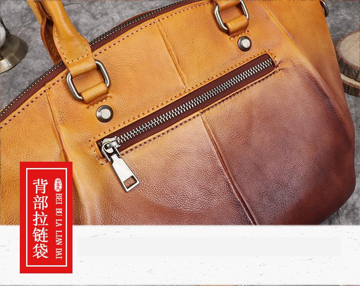 New Vintage Genuine Leather Handbag Large Capacity Women Bag Leisure