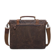 Vintage Men's Canvas Messenger Bag Horse Crazy Leather Man