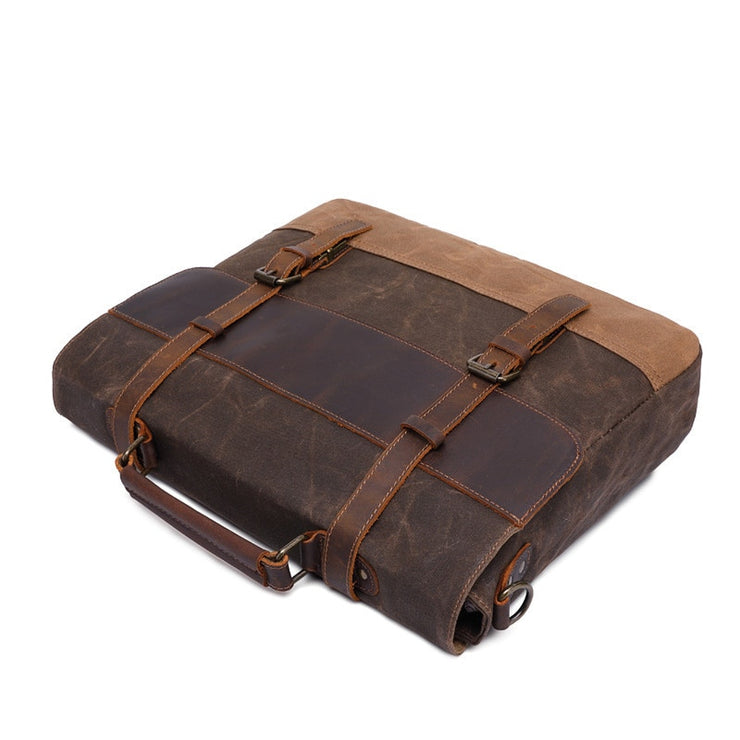 Vintage Men's Canvas Messenger Bag Horse Crazy Leather Man