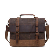 Vintage Men's Canvas Messenger Bag Horse Crazy Leather Man