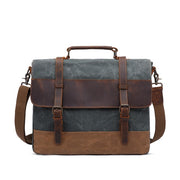 Vintage Men's Canvas Messenger Bag Horse Crazy Leather Man