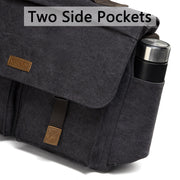 Messenger Bag for Men Vintage Water Resistant Waxed Canvas 15.6 inch Laptop