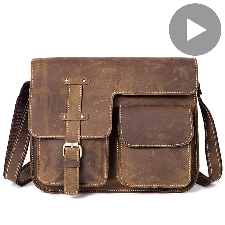 Travel Shoulder Business Messenger Bag Genuine Leather