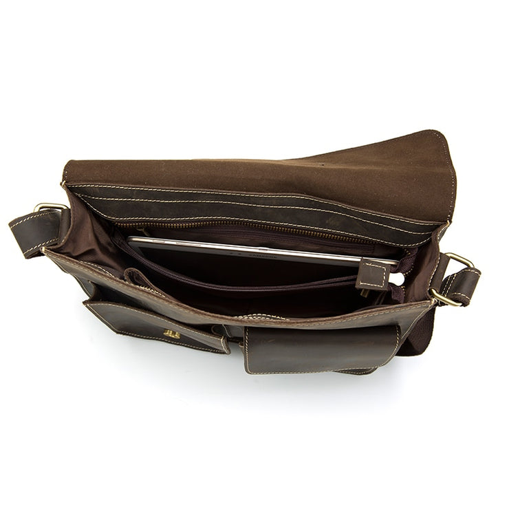 Travel Shoulder Business Messenger Bag Genuine Leather