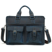 Vintage Men's Cow Genuine Leather Briefcase Crazy Horse Leather