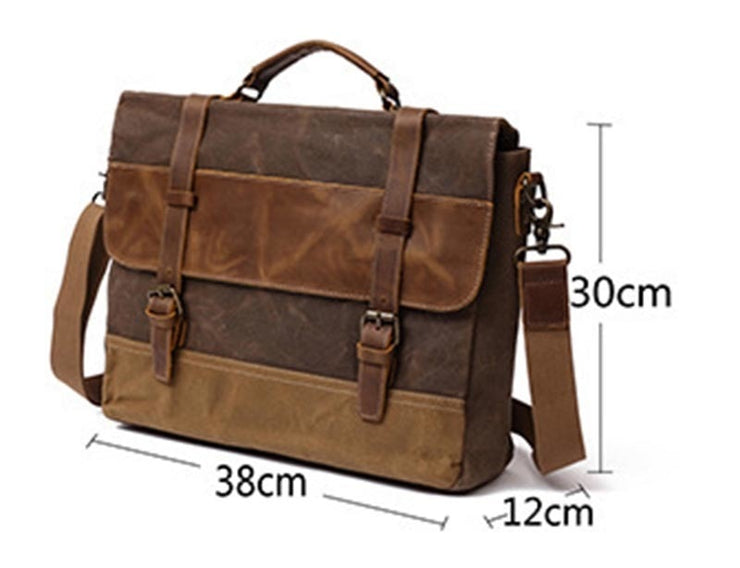 Vintage Men's Canvas Messenger Bag Horse Crazy Leather Man