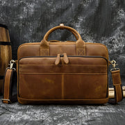 Men's Genuine Leather Briefcase Big 16" Laptop Thick Cowhide Business Bag