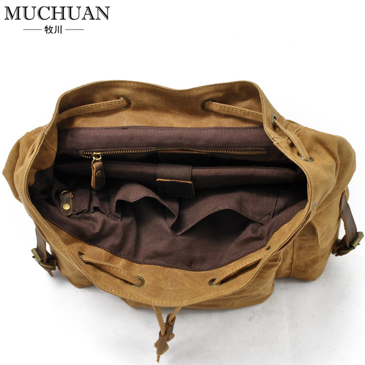 Canvas bag with leather