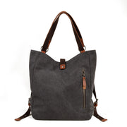 Canvas women's bag casual bucket shoulder bag