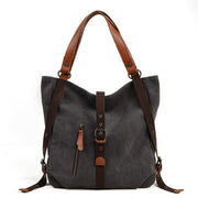 Canvas women's bag casual bucket shoulder bag