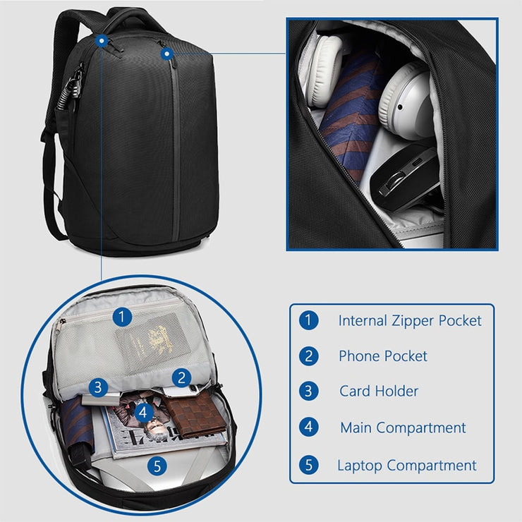 Backpack USB Charging School Bag Men 15.6 Waterproof Backpacks