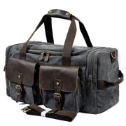 Men's Canvas Leather Travel Bags Carry on Luggage