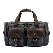 Men's Canvas Leather Travel Bags Carry on Luggage