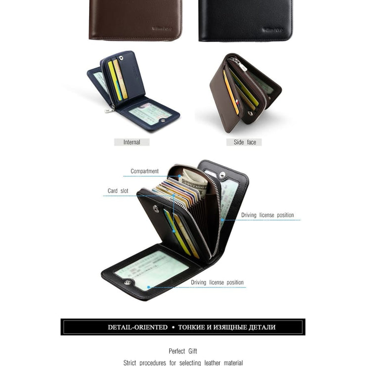 Short Zipper Black Wallets - wallet