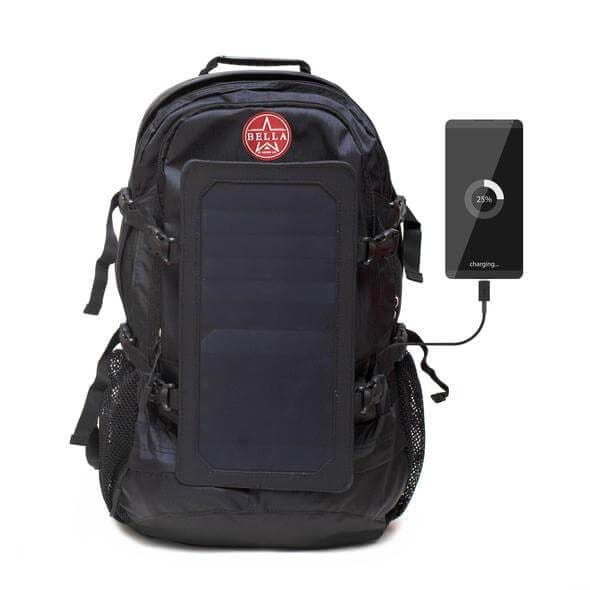 Solar Backpack 45L with Power Bank 6.5W 6V color Black - Solar backpacks with power bank