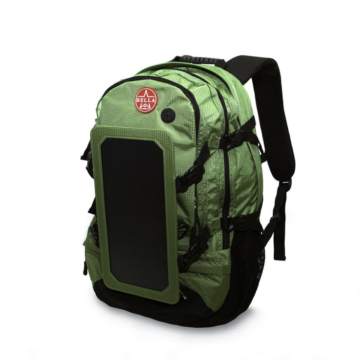 Solar Backpack 45L with power bank 6.5W 6V color Light Green - Solar backpack
