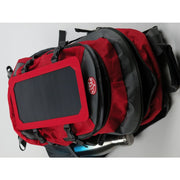 Solar powered Backpack 45L with Power Bank Charger 6.5W color Red - Solar backpack