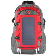 Solar powered Backpack 45L with Power Bank Charger 6.5W color Red - Solar backpack