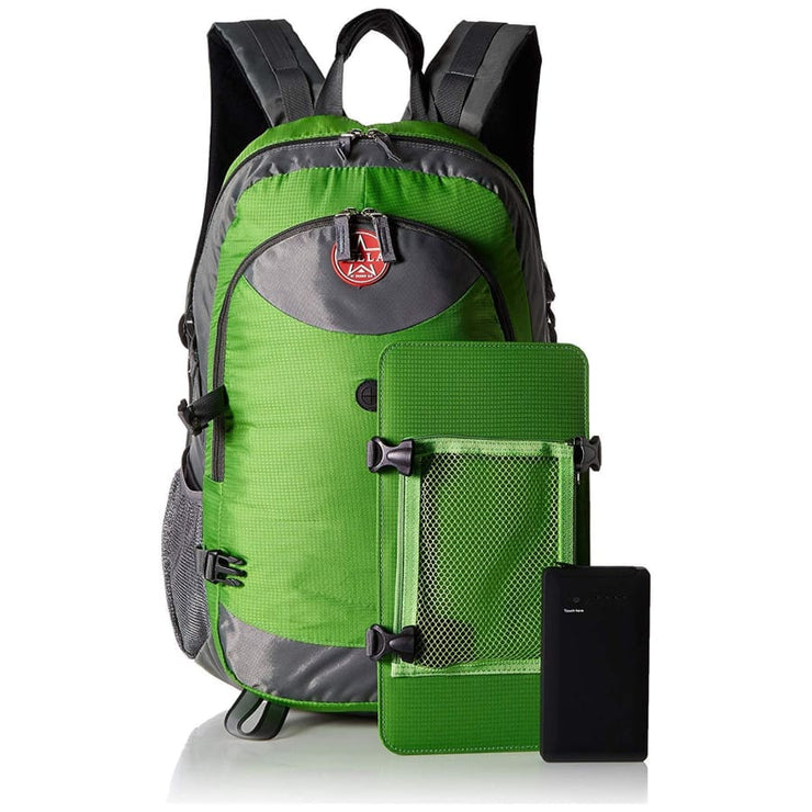 Solar system Backpack 45L with Power Bank Charger 6.5W color Neon Green - Solar backpack