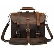 Thick crazy horse leather travel bag - brown - Men_Briefcase