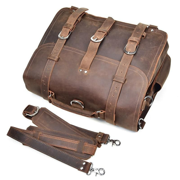 Thick crazy horse leather travel bag - Men_Briefcase