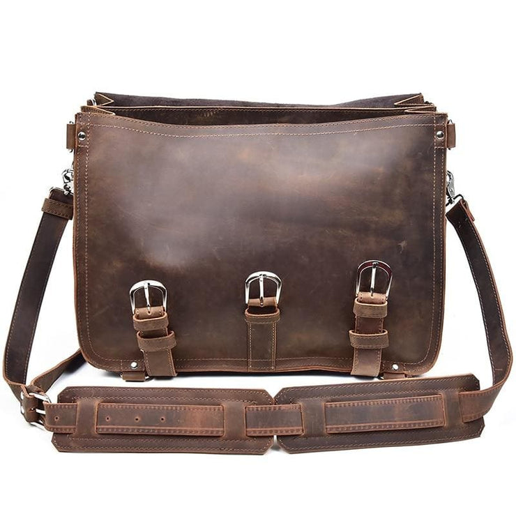 Thick crazy horse leather travel bag - Men_Briefcase